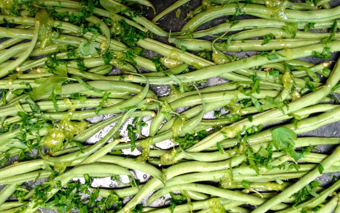 recette haricots verts au four et assaisonnement